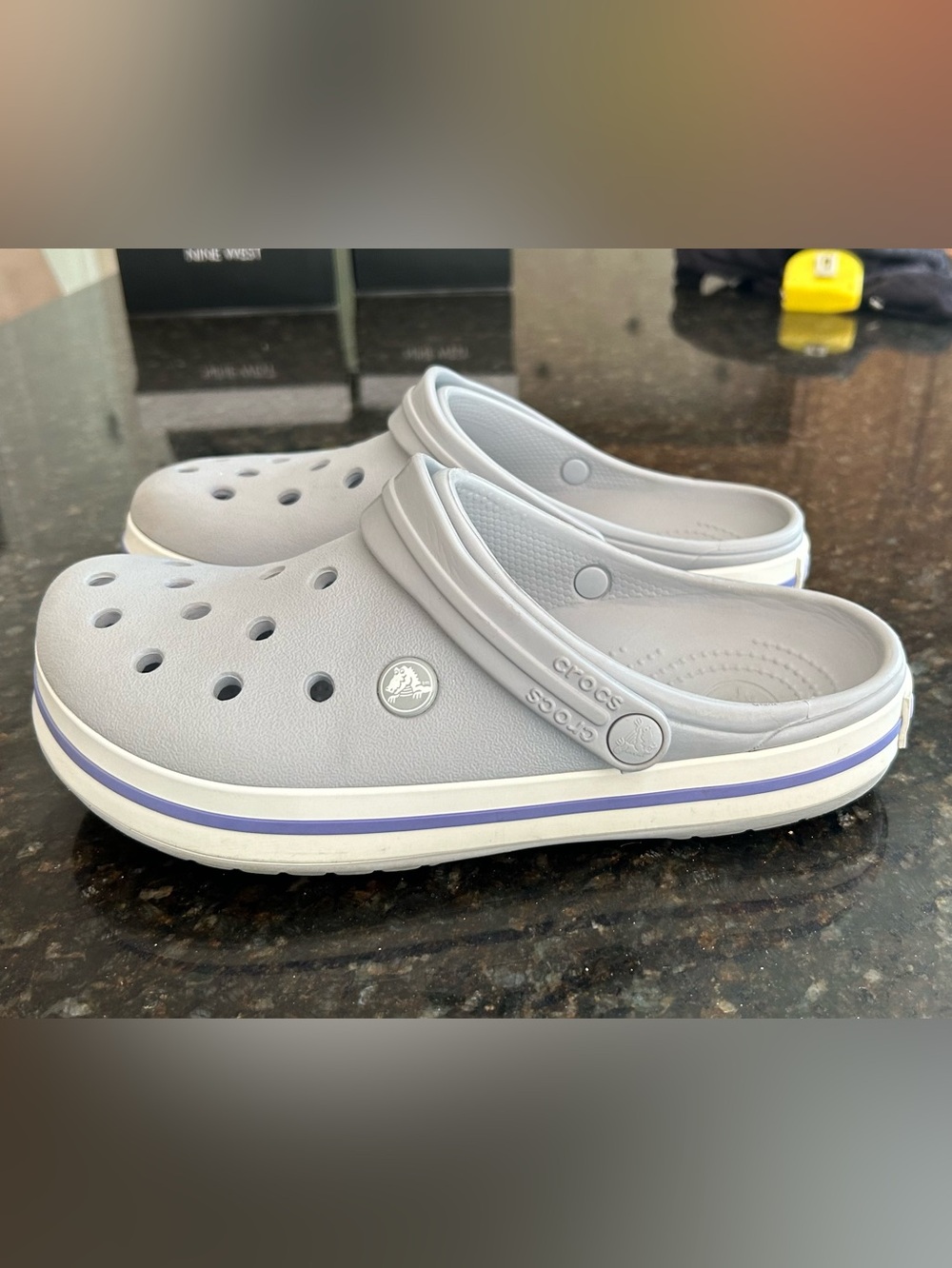 CROCS Kids White Clogs with light gray